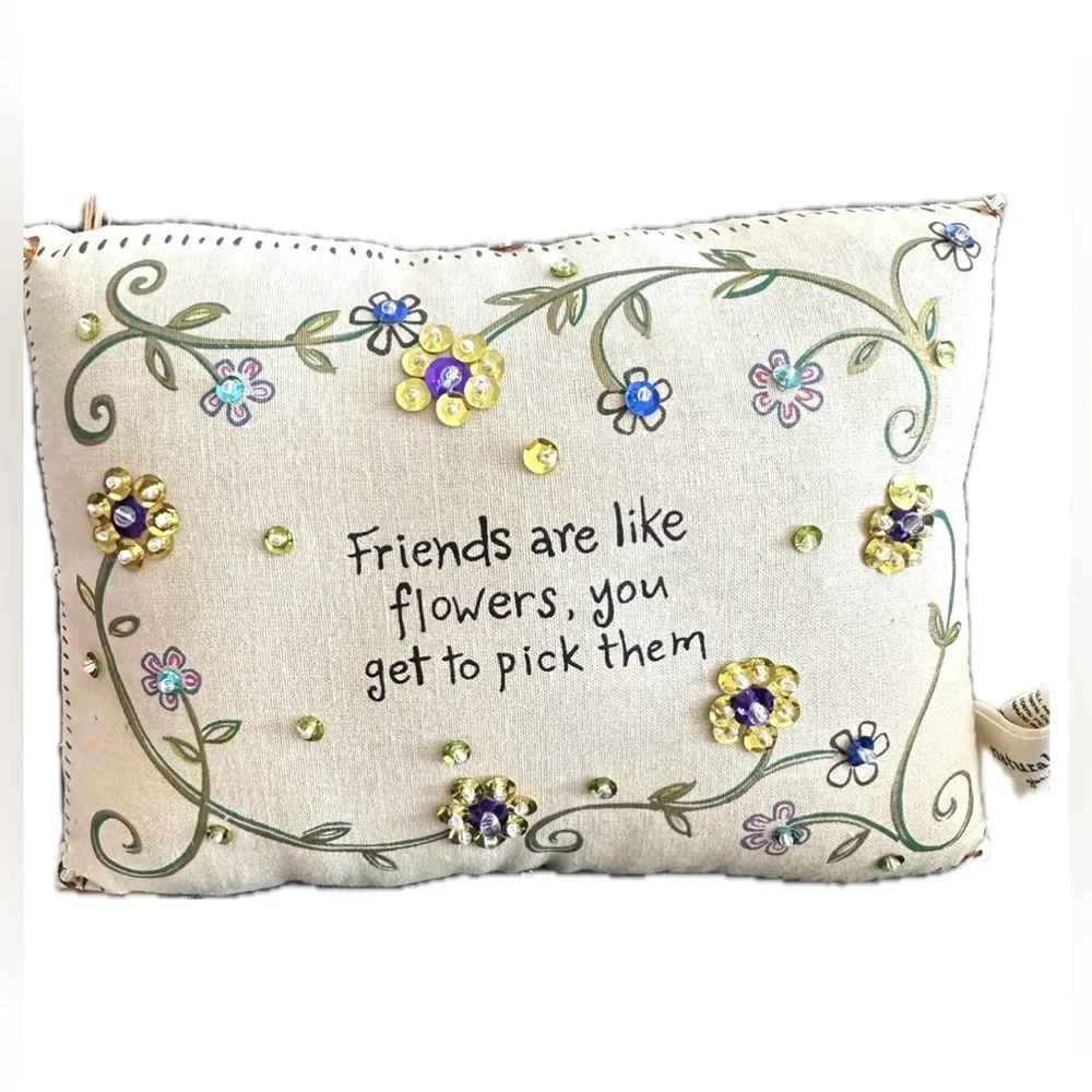 NATURAL LIFE Cream Accent Pillow with Floral Design